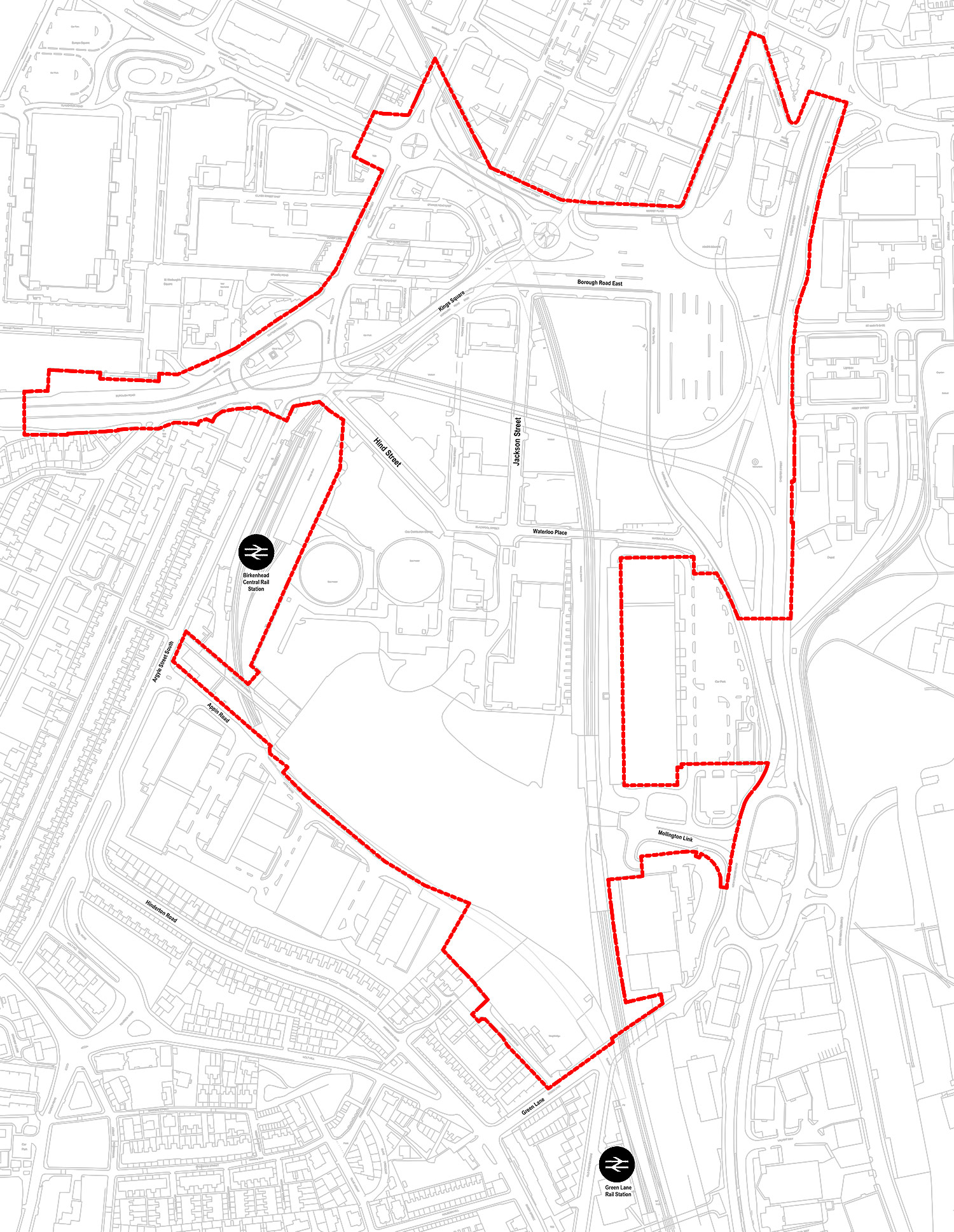 Map showing planning application